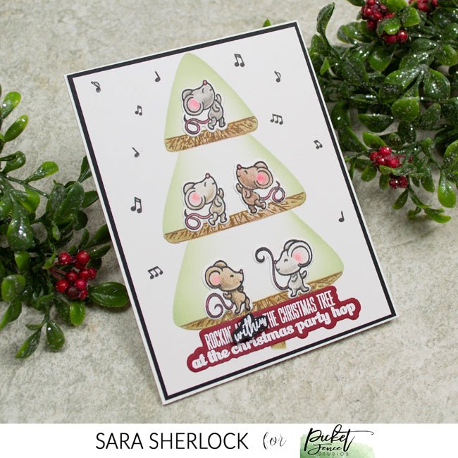 Slim Line Snowy Tree Scene Blending Stencil - Picket Fence Studios