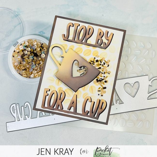 Slim Line Stop by for a Cuppa Word Topper Die - Picket Fence Studios