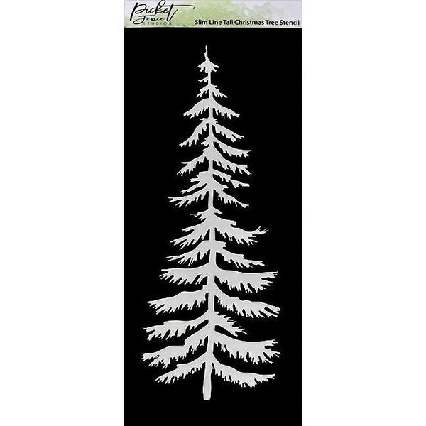 Slim Line Tall Christmas Tree Stencil - Picket Fence Studios