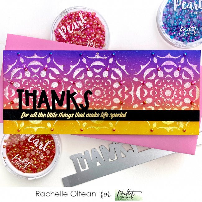 Slim Line Thanks Word Topper Die - Picket Fence Studios