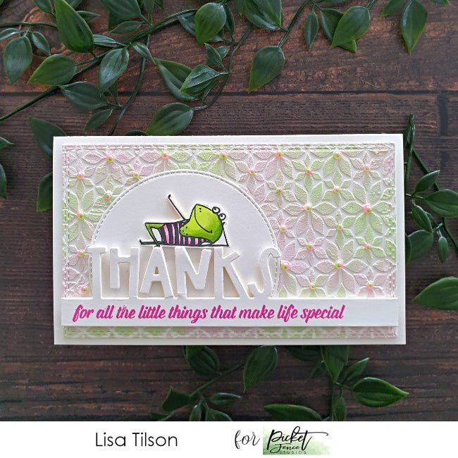 Slim Line Thanks Word Topper Die - Picket Fence Studios