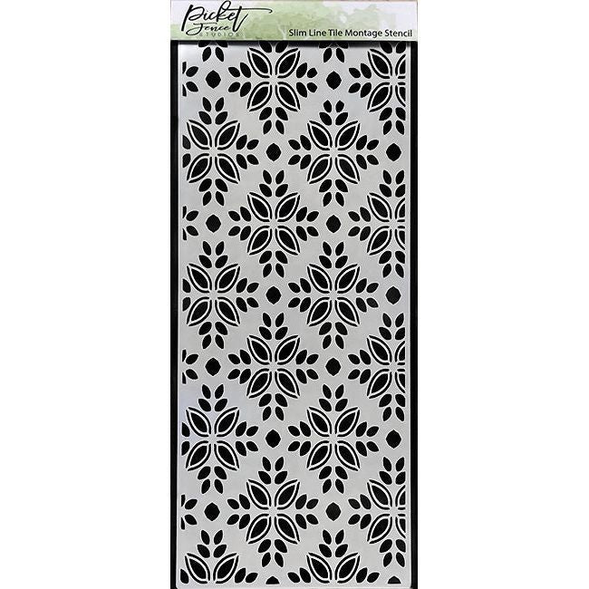 Slim Line Tile Montage Stencil - Picket Fence Studios