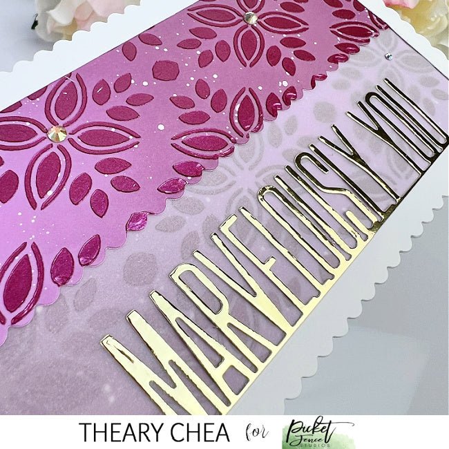 Slim Line Tile Montage Stencil - Picket Fence Studios