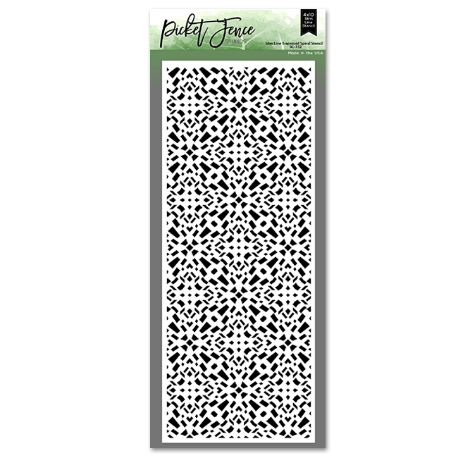 Slim Line Trapezoid Spiral Stencil - Picket Fence Studios