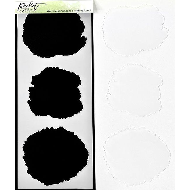 Slim Line Water Coloring Scene Building Stencil - Picket Fence Studios