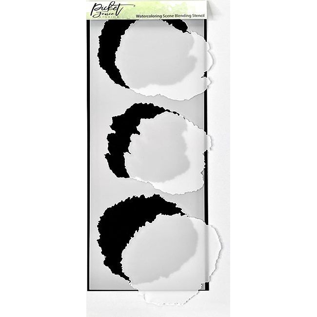 Slim Line Water Coloring Scene Building Stencil - Picket Fence Studios