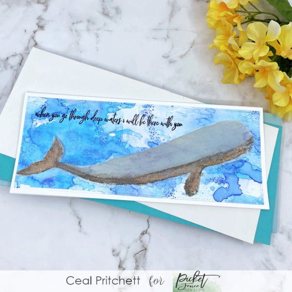 Slim Line Whale and Mermaid Stencil - Picket Fence Studios