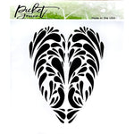 Swirly Heart A2 Stencil - Picket Fence Studios