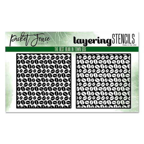 The Best Bean in Town 6x6 Layering Stencils - Picket Fence Studios