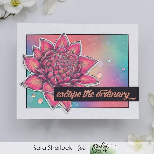 Torch Ginger Tropical Flower with FREE Coordinating Die - Picket Fence Studios