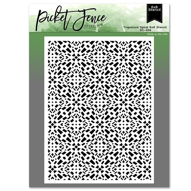 Trapezoid Spiral 6x8 Stencil - Picket Fence Studios