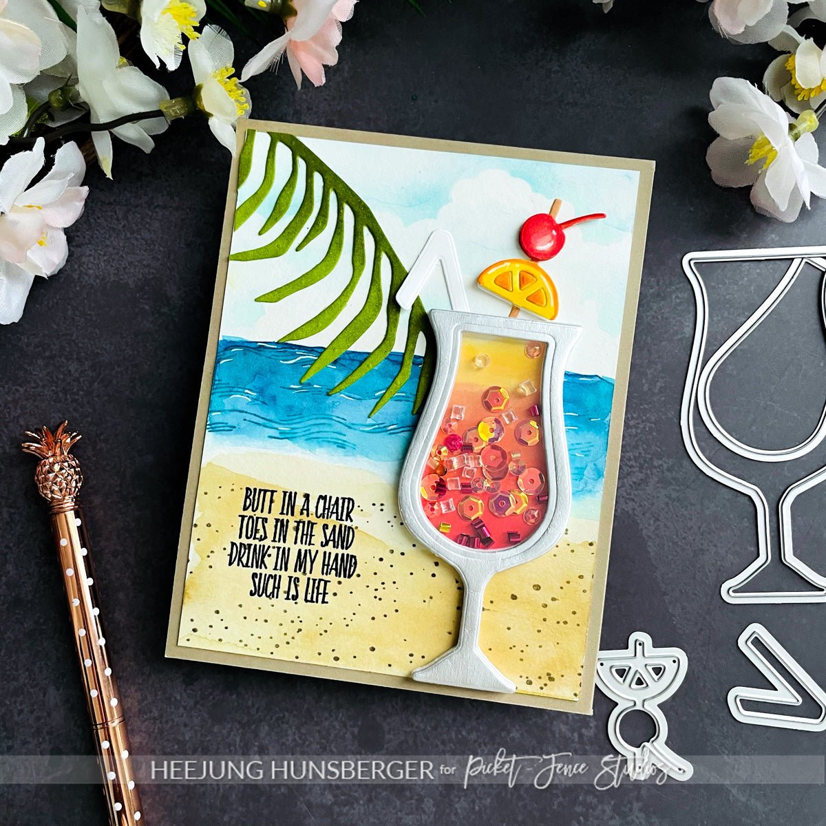 Tropical Cocktail Shaker Die - Picket Fence Studios