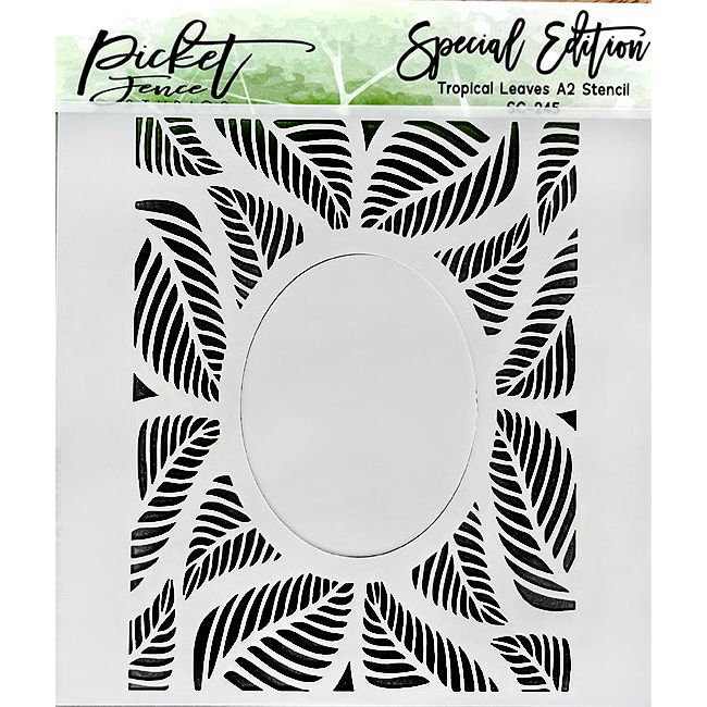 Tropical Leaves A2 Stencil - Picket Fence Studios