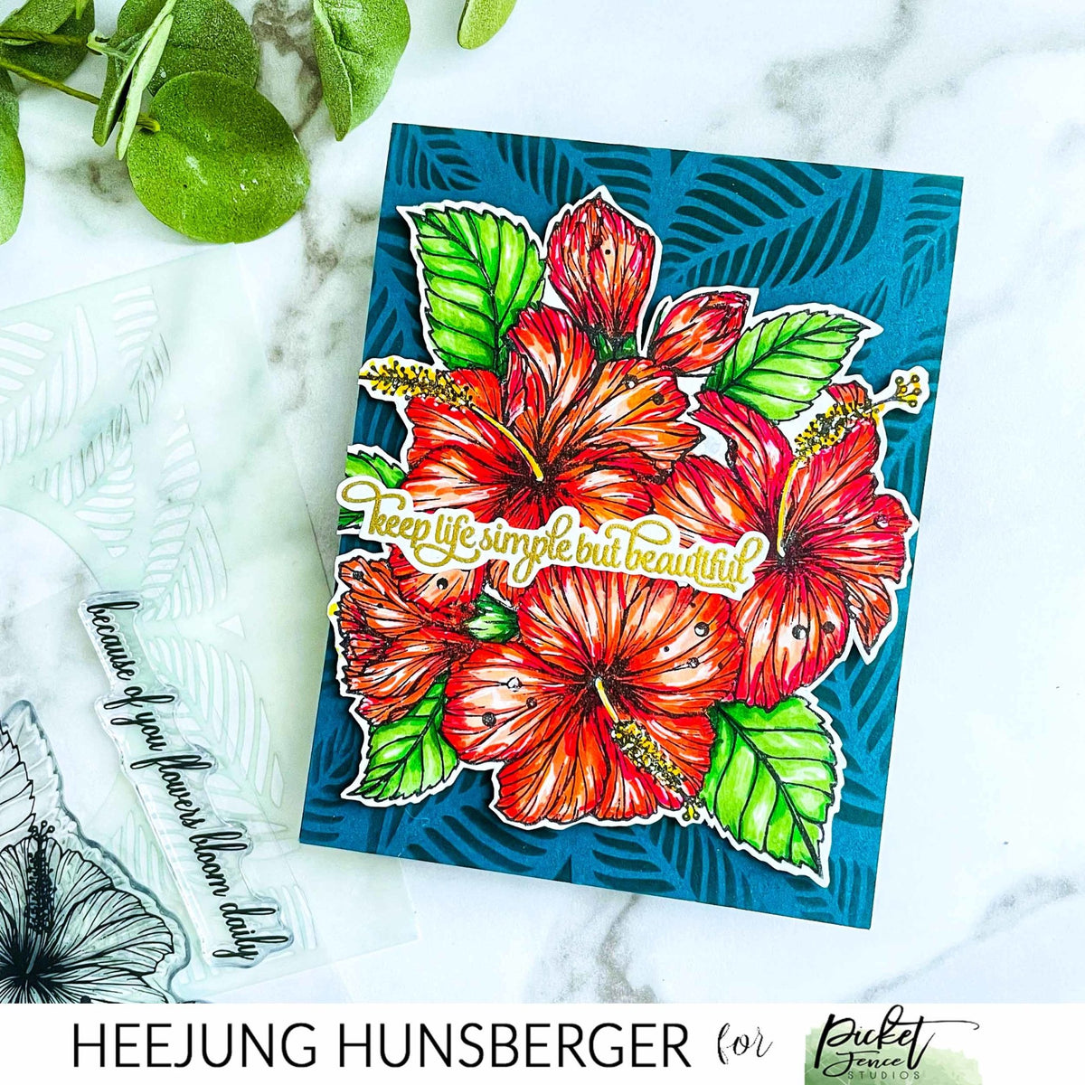 Tropical Leaves A2 Stencil - Picket Fence Studios