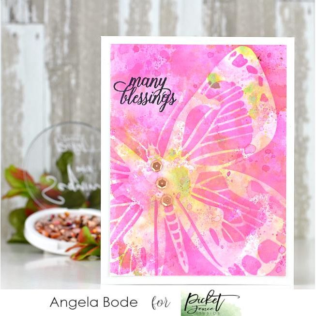 Zing Butterfly 6x6 Stencil - Picket Fence Studios